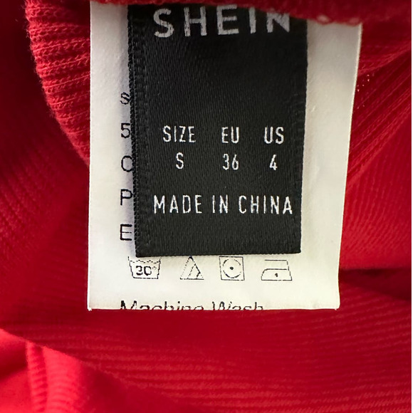 Shein red one shoulder ruched midi dress size 4 - Picture 3 of 12